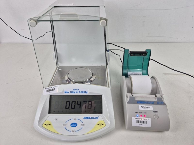 Adam Solent PW124 Analytical Balance + ATP Printer