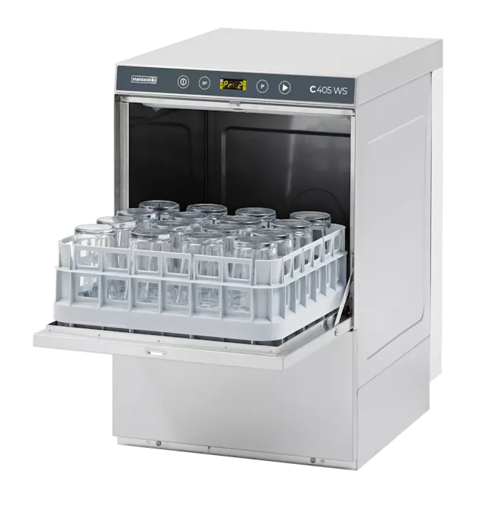 Maidaid C405WS Undercounter Glasswasher with Internal Water Softener - islandcatering