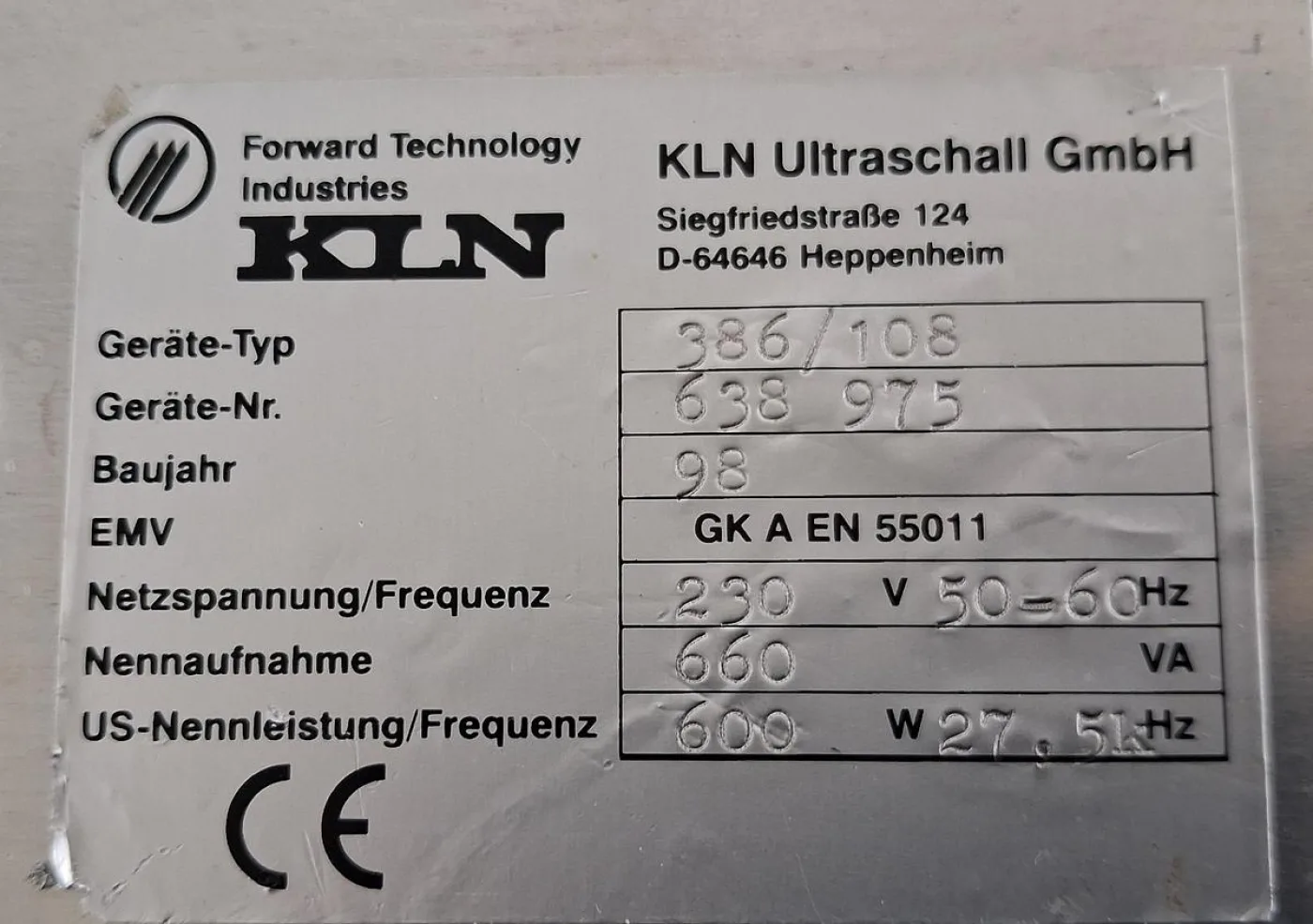 KLN Ultraschall GmbH Ultrasonic Generator - 6