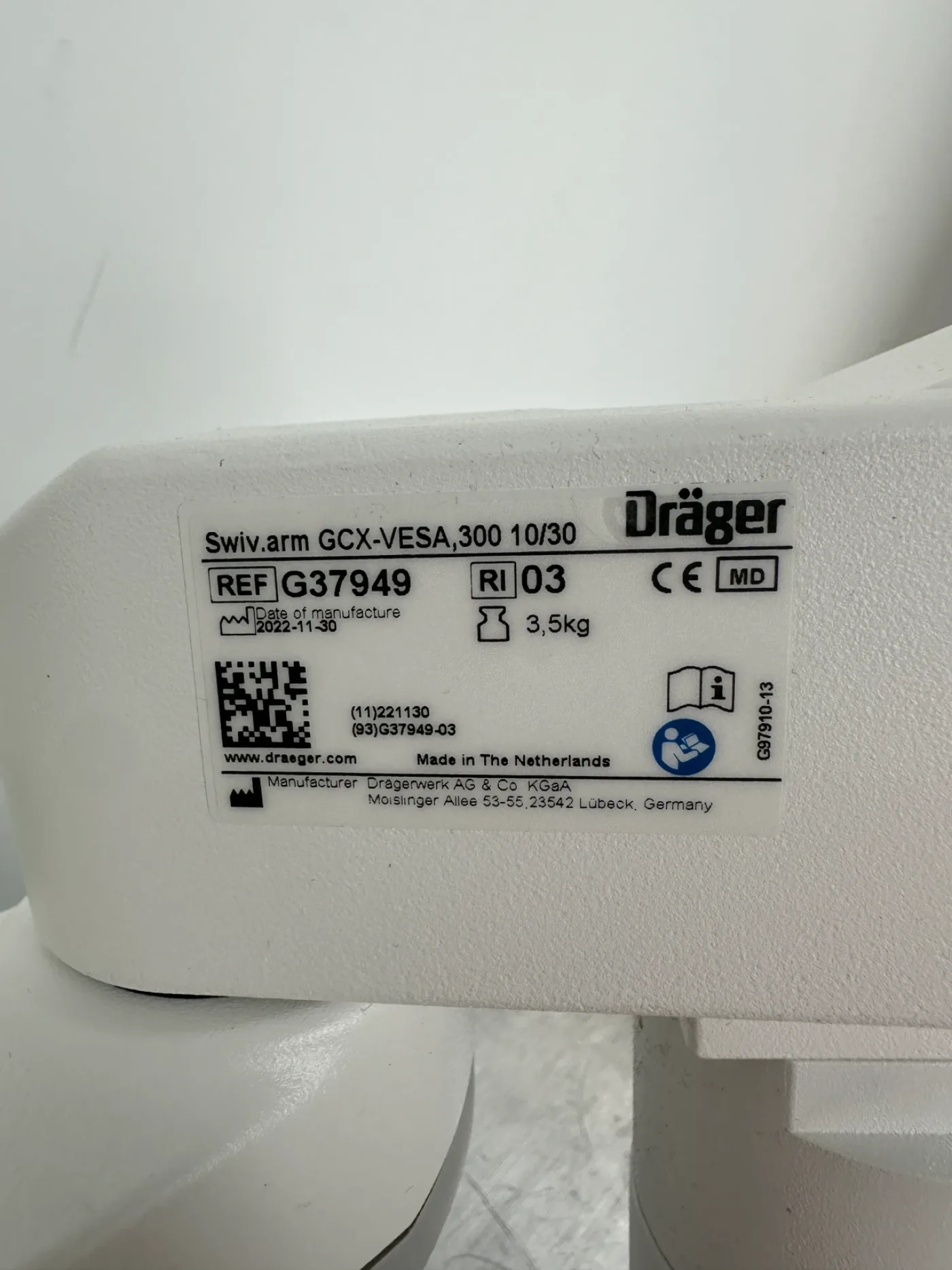 Dräger GCX-Vesa G37949 Tastaturablage mit Auszug und Monitorhalter 30cm Ausleger gerade - 7