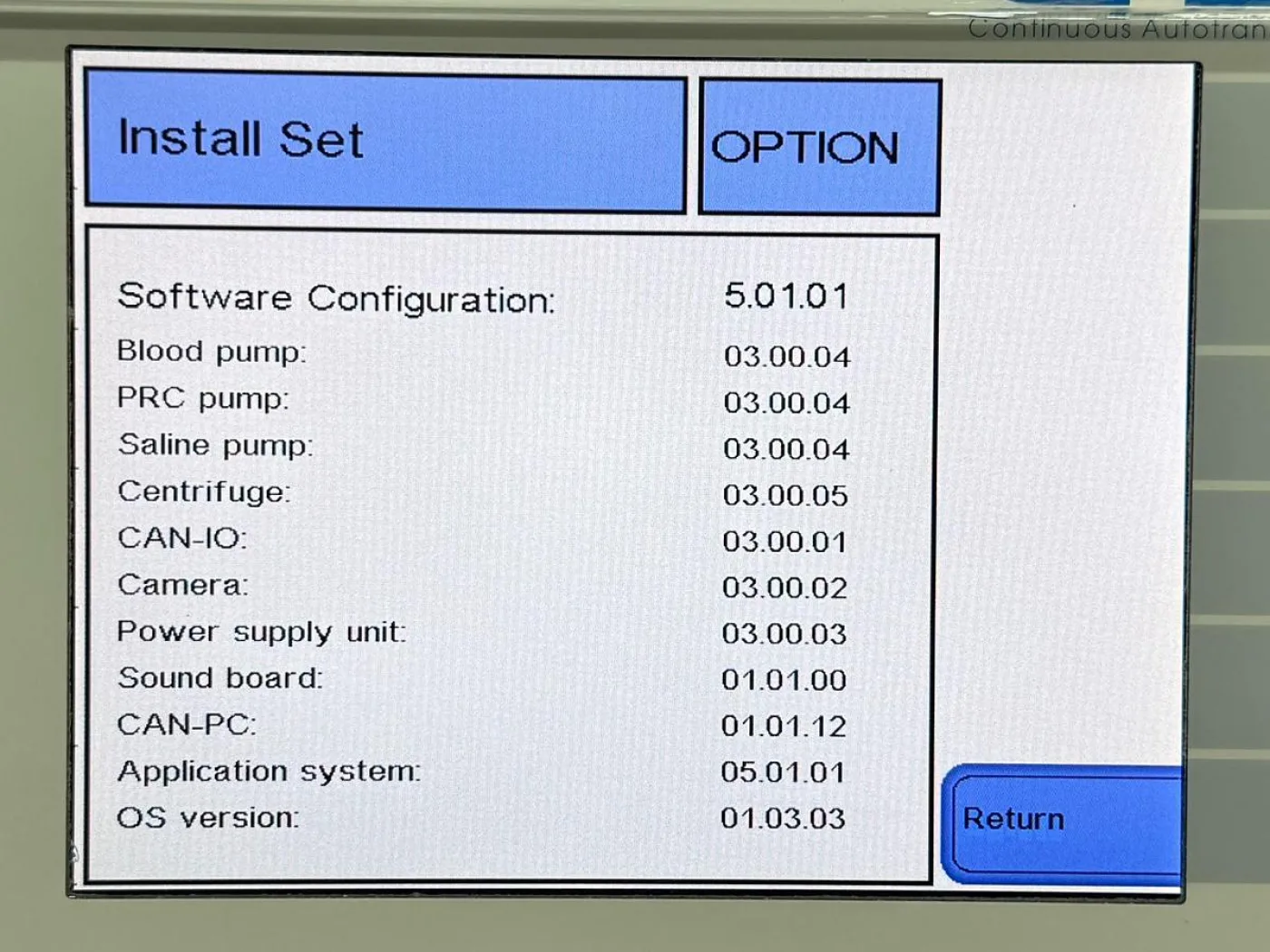 Fresenius Kabi C.A.T.S Continuous Auto Transfusion System Hours: 27 - 8
