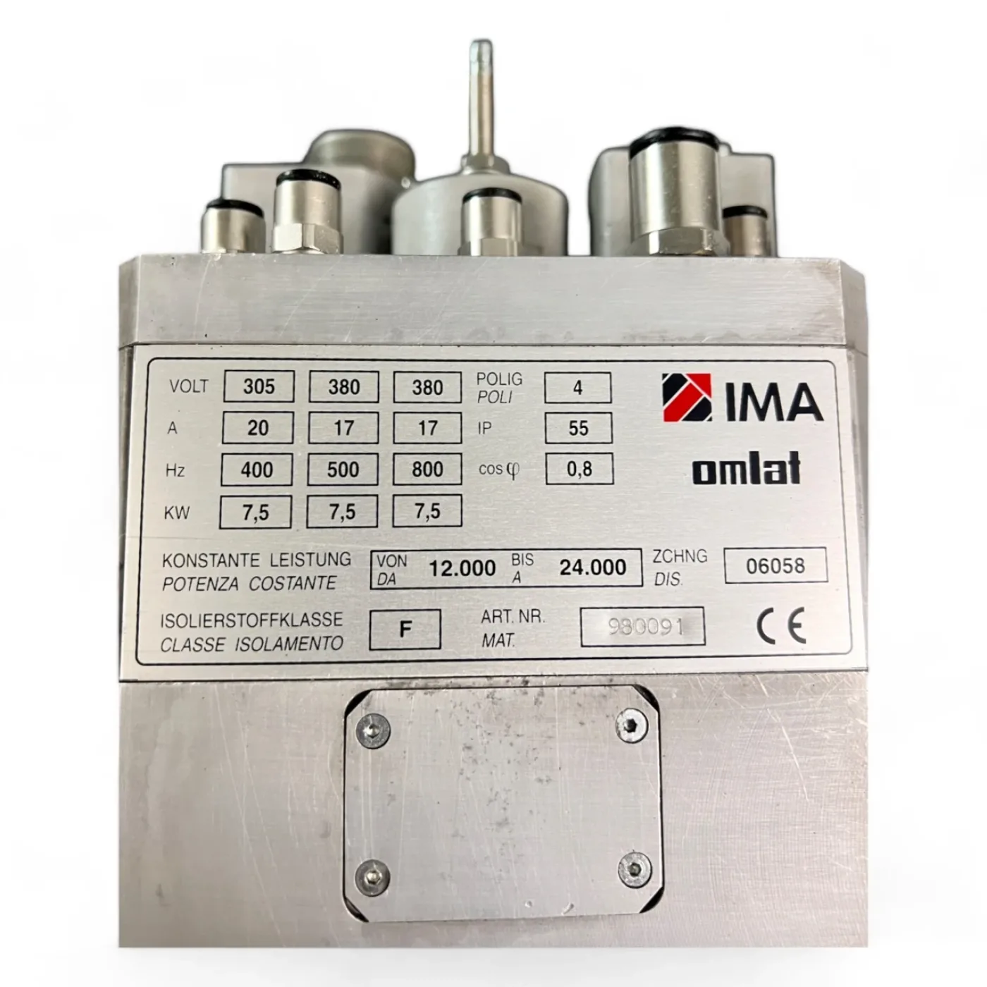 OMLAT IMA Hauptspindel 6058 980091 7,5 KW Spindel ohne ( C Achse ) W-Achse - 5