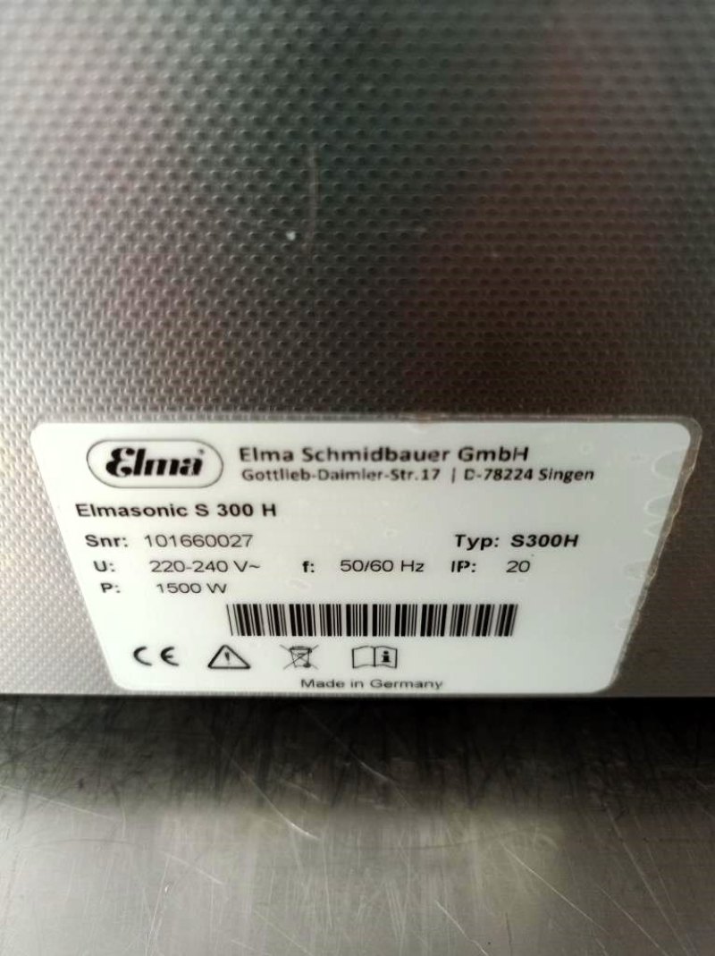 BAGNO DI PULIZIA AD ULTRASUONI – ELMA – MOD. S300H