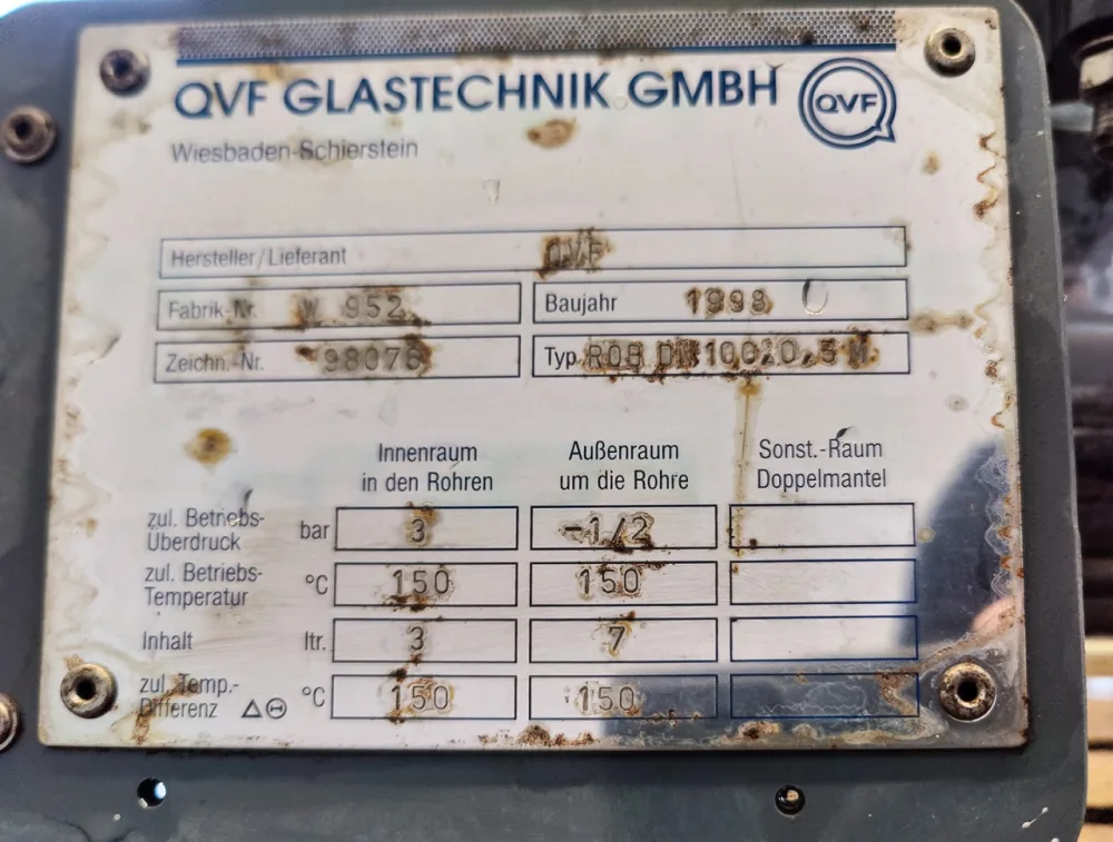 QVF Glasstechnik ROB DN 100, 0,5 m²/SIC - Shell and tube heat exchanger