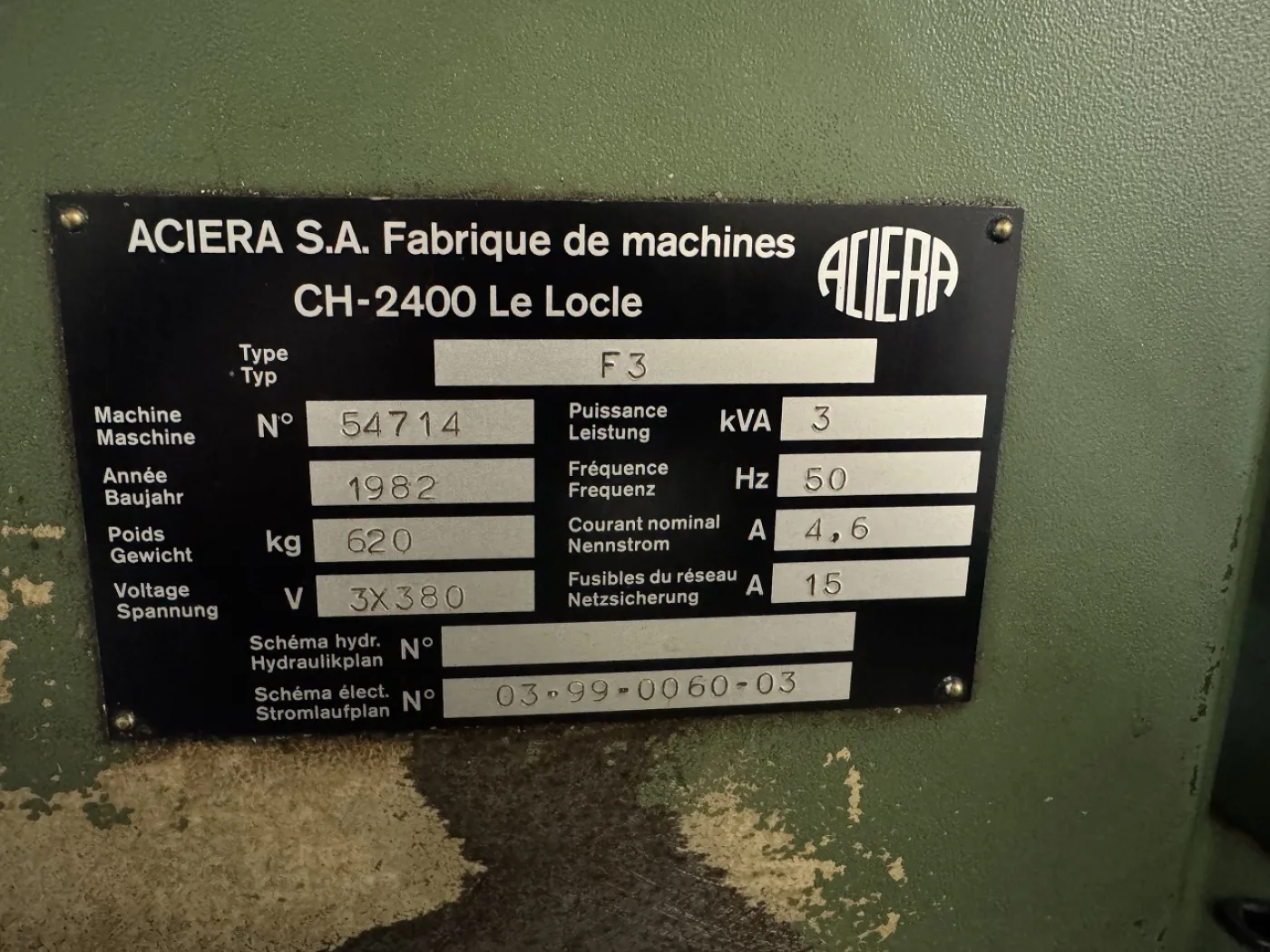 FRAISEUSE UNIVERSELLE ACIERA TYPE F-3 - 5