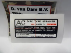 Sticker brandstoffilter