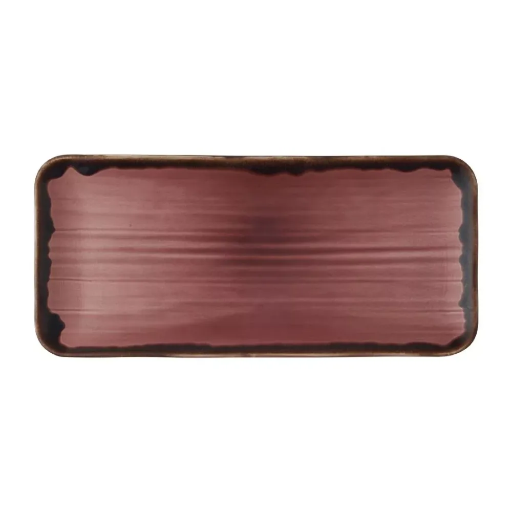 Dudson Harvest Plum Organic Coupe Rect Platter 13 3/4X6 1/4 inch Box 6 - islandcatering
