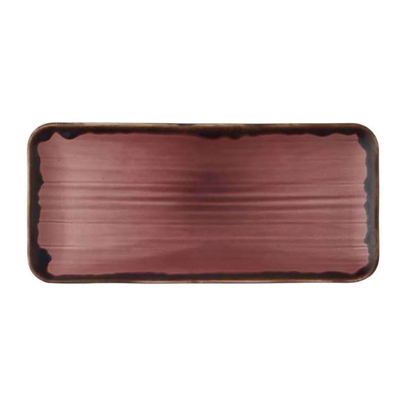 Dudson Harvest Plum Organic Coupe Rect Platter 13 3/4X6 1/4 inch Box 6 - islandcatering