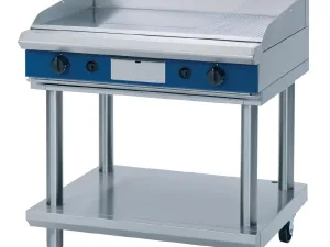 Blue Seal Evolution Chrome 1/3 Ribbed Griddle with Leg Stand LPG 900mm GP516-LS/L - islandcatering