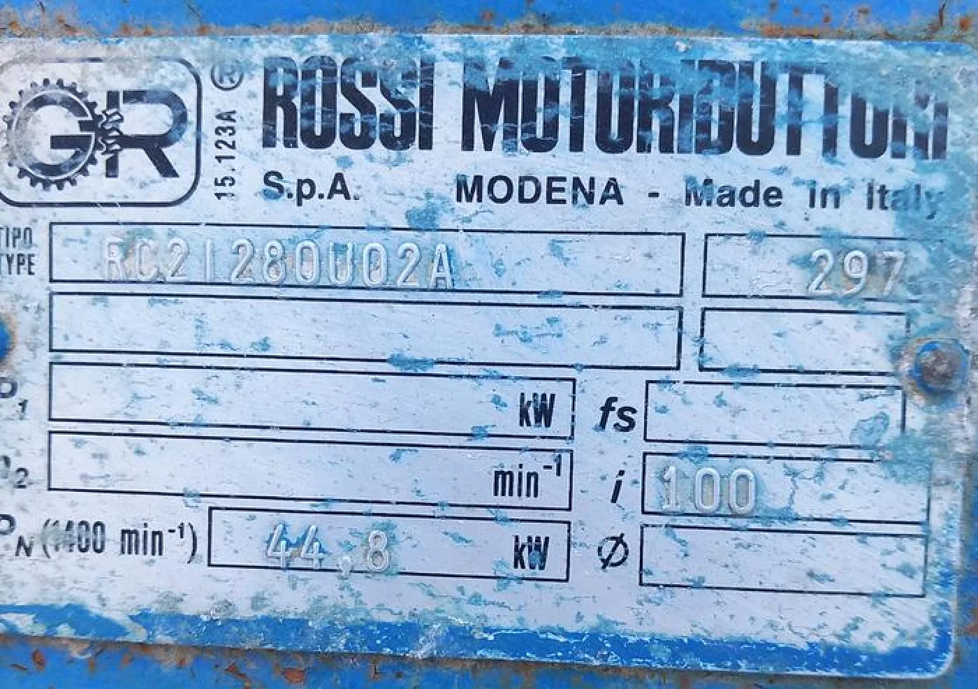 Caixa redutora Rossi Motoriduttori de 44,8 kw - 3