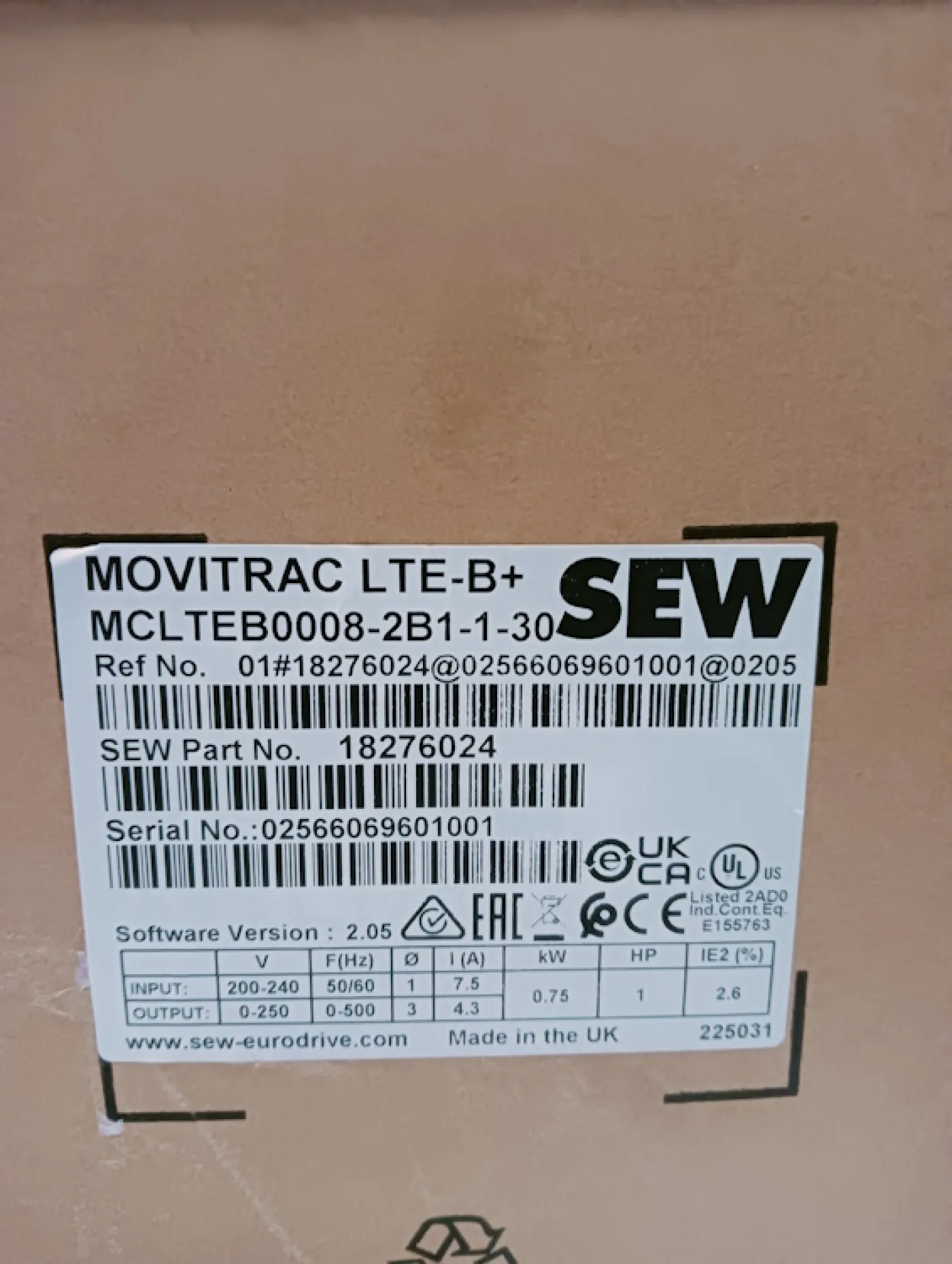 SEW Frequnezumrichter Movitrac LTE-B+ Nr. 18276024 - 2