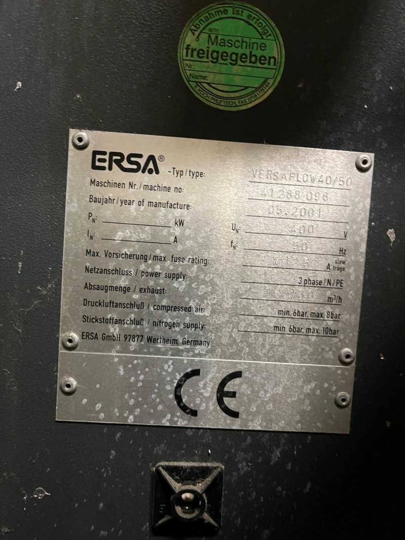 ERSA VERSAFLOW 40/50, vintage 2001