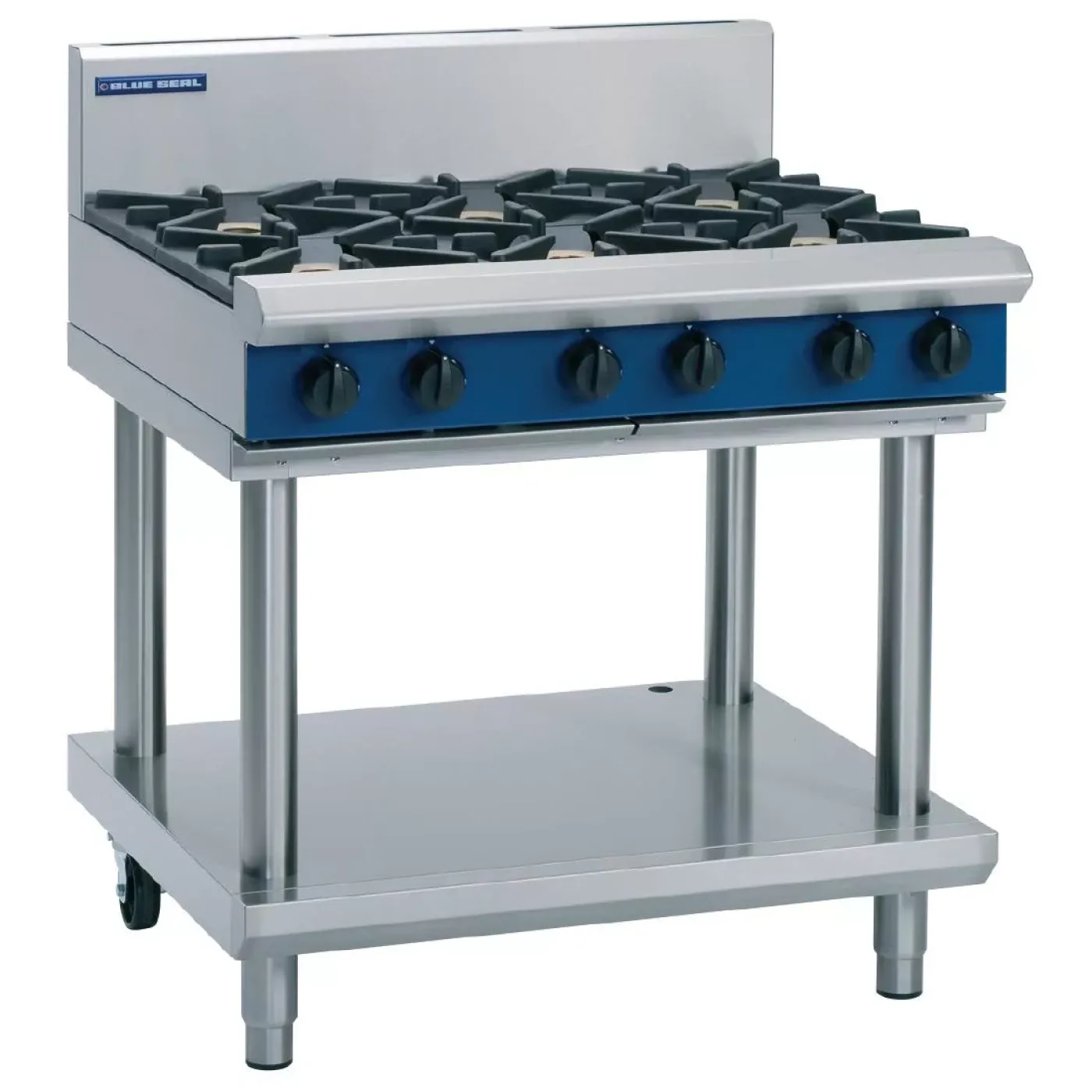 Blue Seal Evolution Cooktop 6 Open Burners Nat Gas on Stand 900mm G516D-LS/N - islandcatering - 1