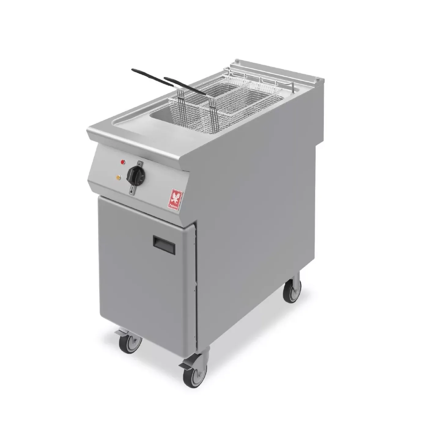 Falcon F900 Single Tank Twin Basket Free Standing Electric Fryer on Castors E9341 - islandcatering - 1
