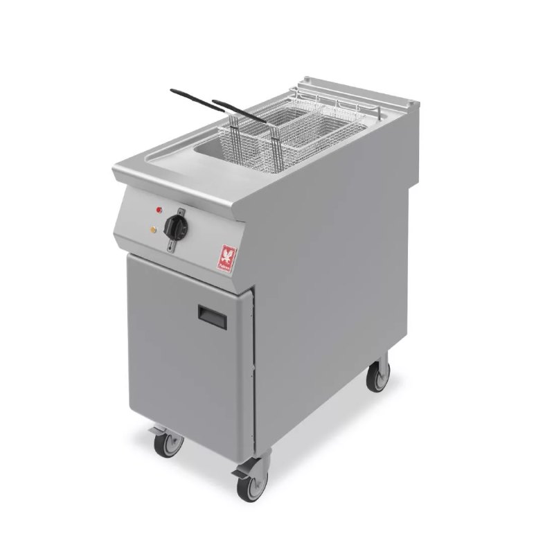 Falcon F900 Single Tank Twin Basket Free Standing Electric Fryer on Castors E9341 - islandcatering