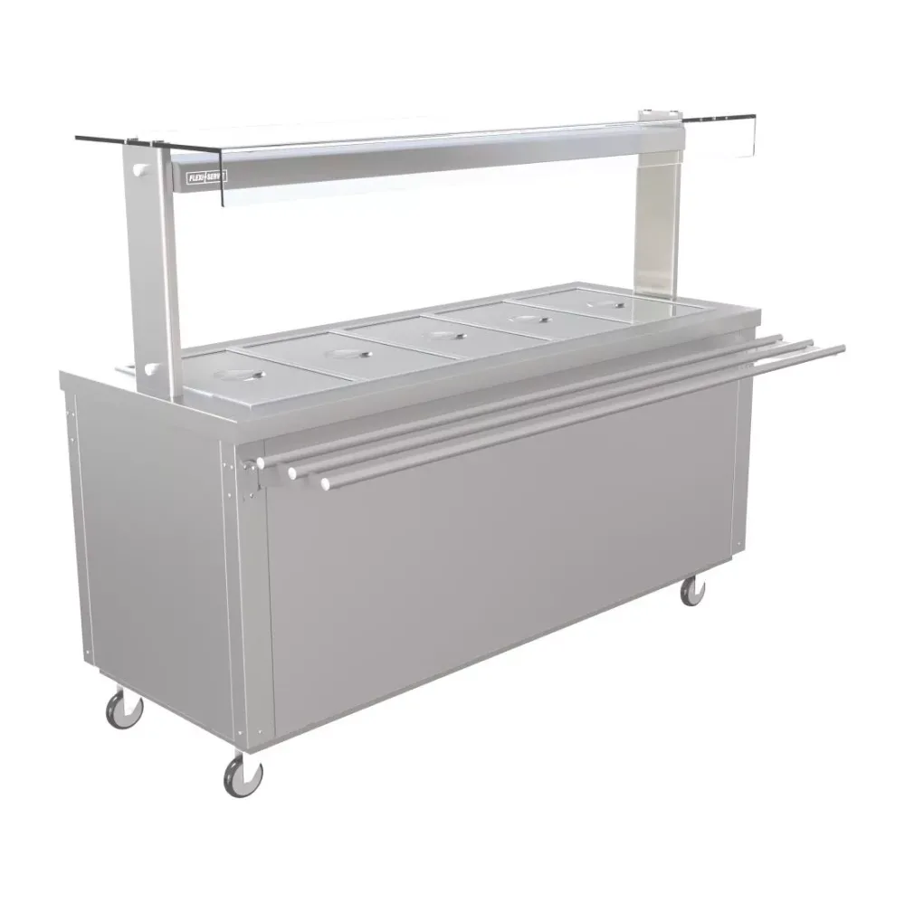 Parry Flexi-Serve Ambient Cupboard with Chilled Well and LED Illuminated Gantry FS-AW5PACK - islandcatering