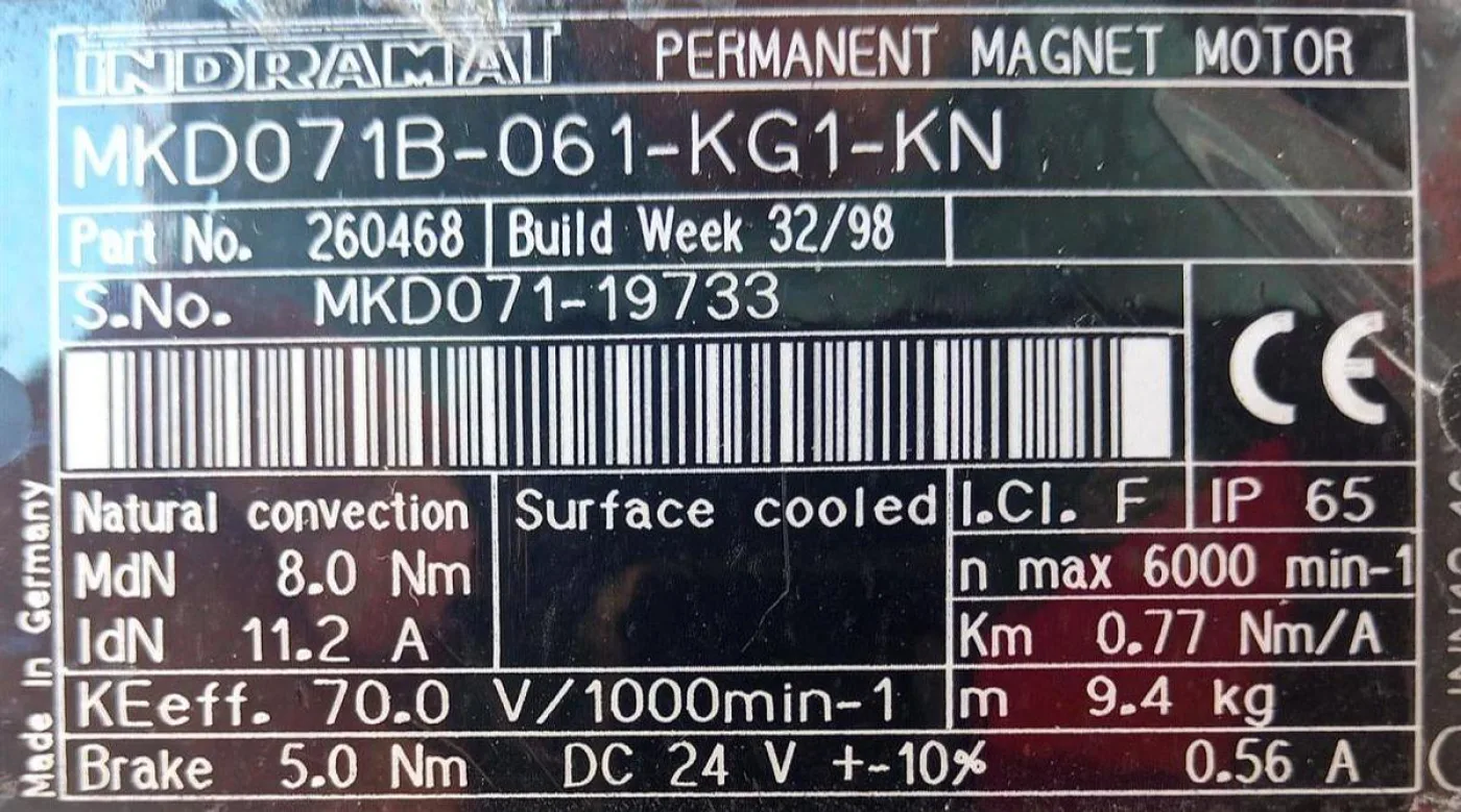 Indramat Permanent Magnet Motor MKD071B-061-KG1-KN - 2