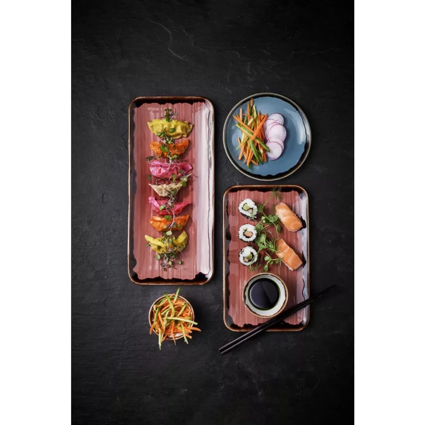 Dudson Harvest Plum Organic Coupe Rect Platter 13 3/4X6 1/4 inch Box 6 - islandcatering - 2