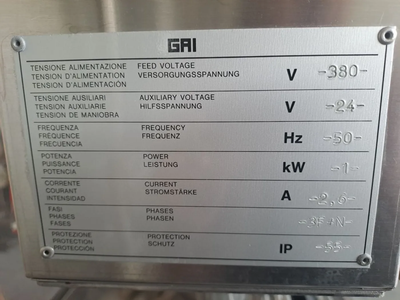 RINSER MACHINE GAI 9 NOZZLES IN STAINLESS STEEL, MODEL 10009, SECOND HAND MACHINE - 3