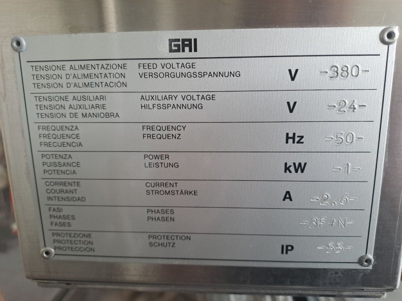RINSER MACHINE GAI 9 NOZZLES IN STAINLESS STEEL, MODEL 10009, SECOND HAND MACHINE