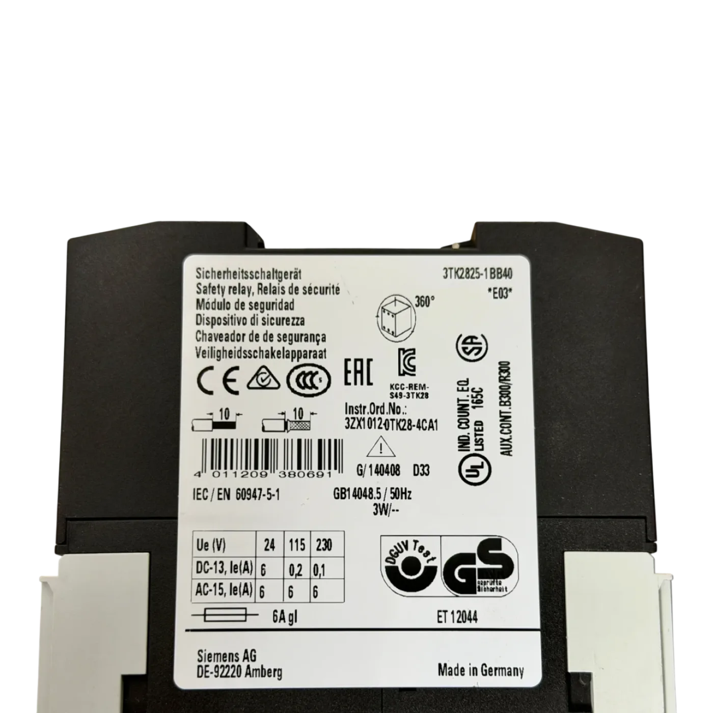 Siemens Siguard Sicherheitsrelais Art Nr 3TK2828 1BB41 - 7