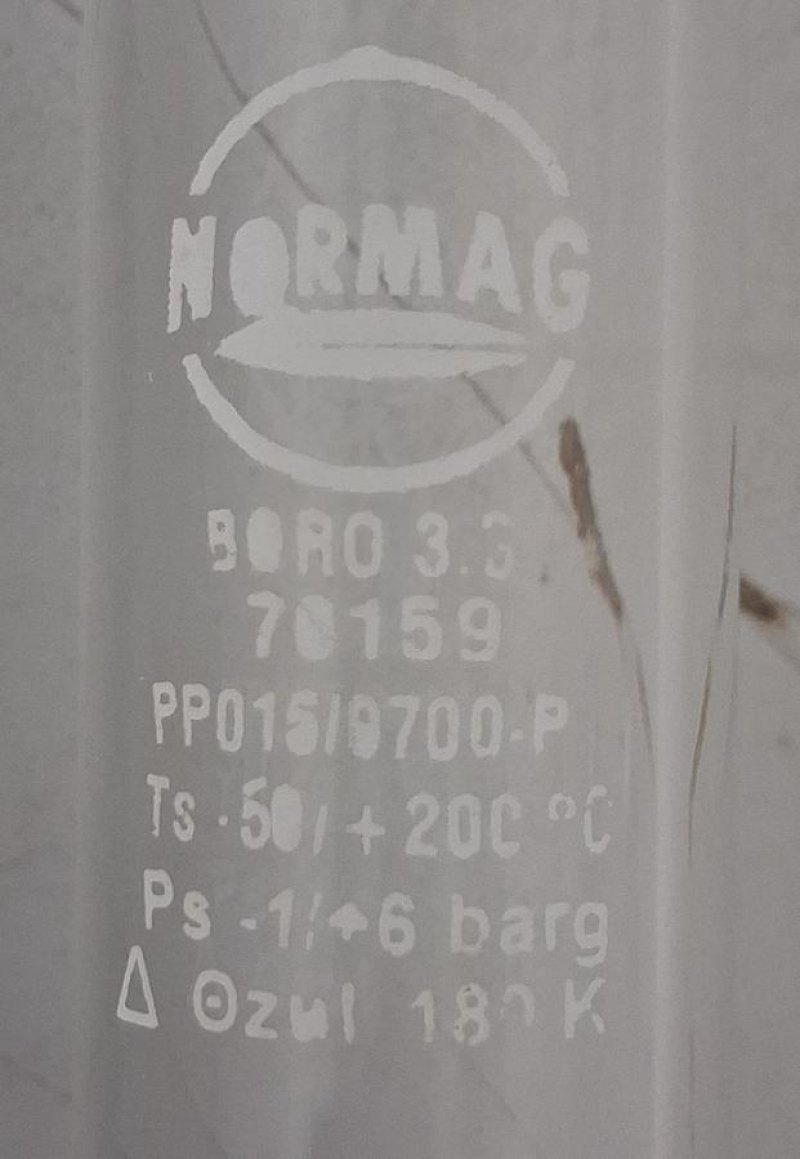 Normag Rohr DN 15, Länge 700 mm – Typ PF Borosilikatglasrohr