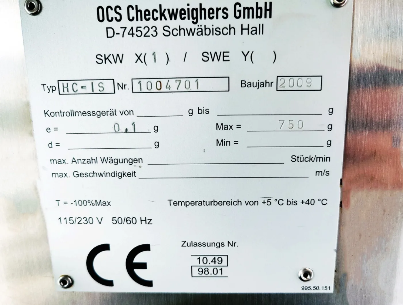 OCS Checkweighers HC-IS - Miscellaneous transport - 5