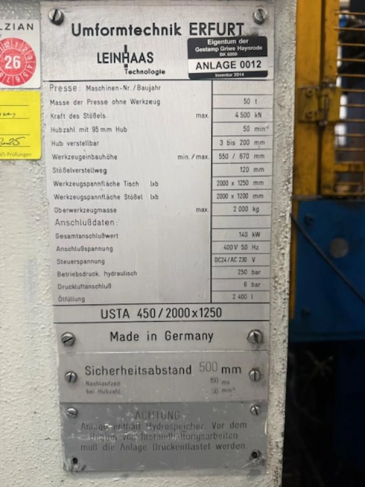 2014 Erfurt Mechanisch Presse - 2