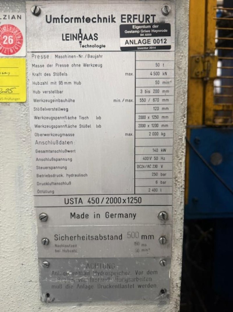 2014 Erfurt Mechanical Press
