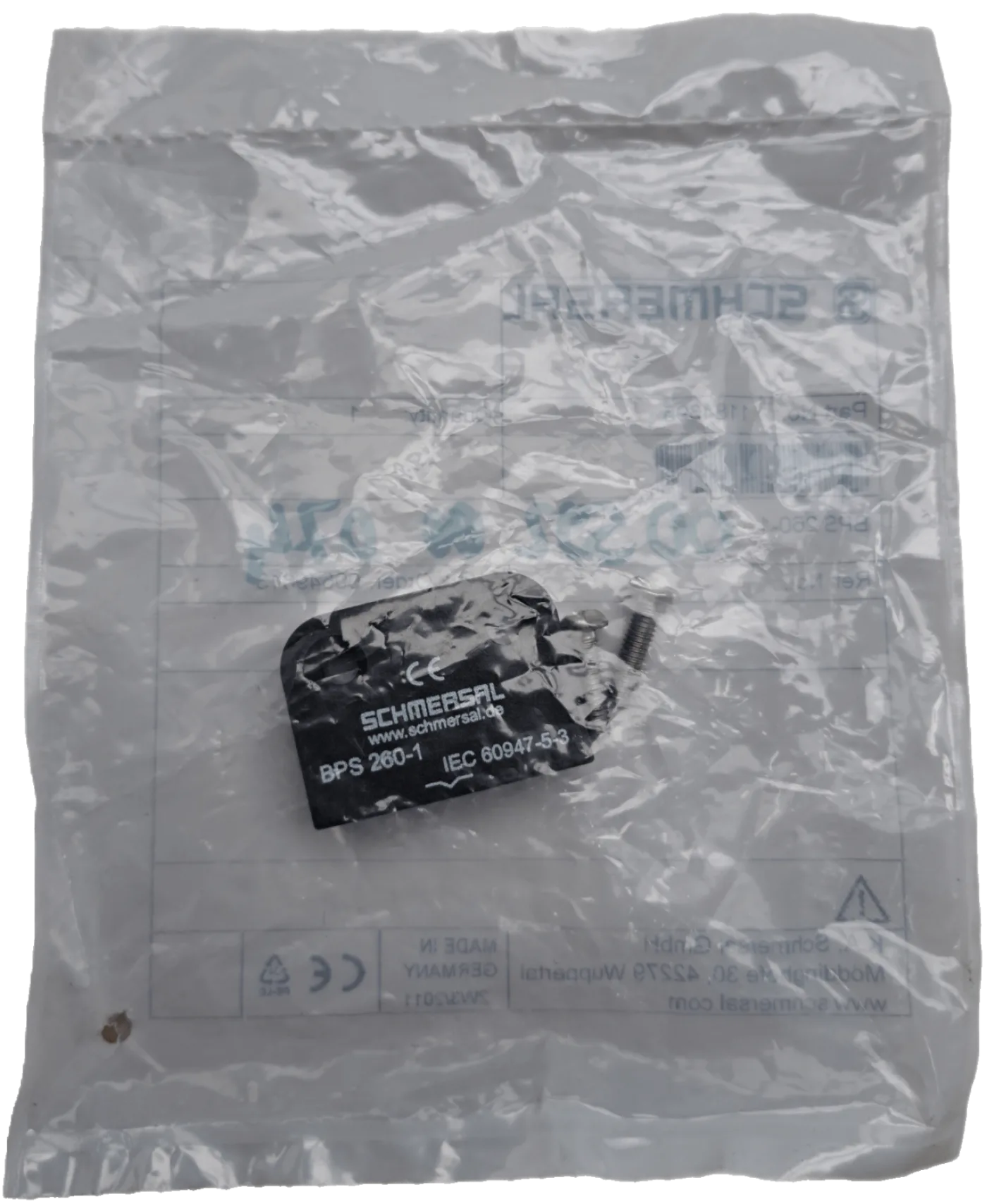 Schmersal Betätiger und Sensor auf einer Befestigungsebene 1184395 / BPS260-1 - 2