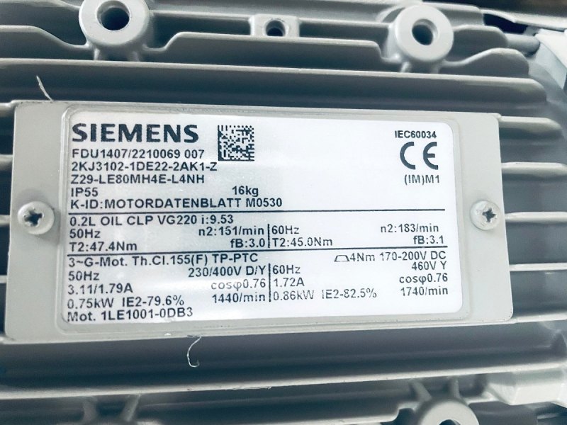 Siemens Getriebemotor Z29-LE80MH4E-L4NH FDU1407/2210069007