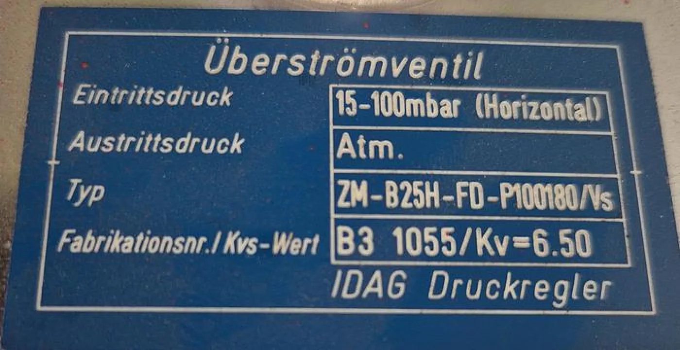 IDAG Druckregler Überströmventil Typ ZM-B25H-FD-P100180/V Hastelloy C - 5