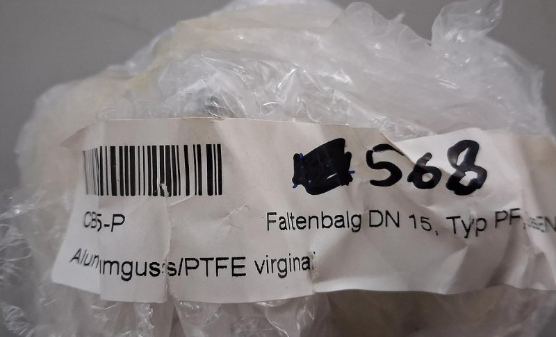 Normag Faltenbalg DN 15 Typ PF mit PTFE virgin-Innenlage