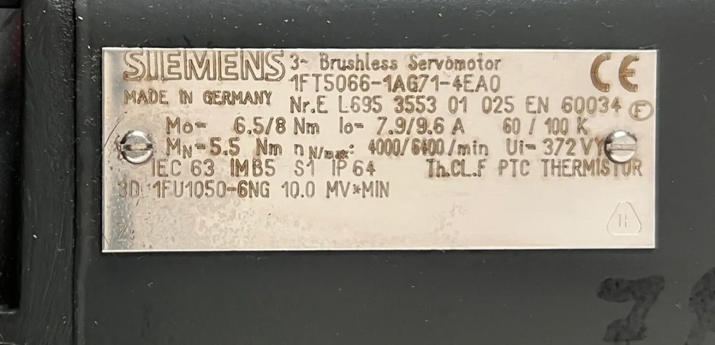 SIEMENS SIMODRIVE Servomotor 1FT5066-1AG71-4EA0 Brushless - 6