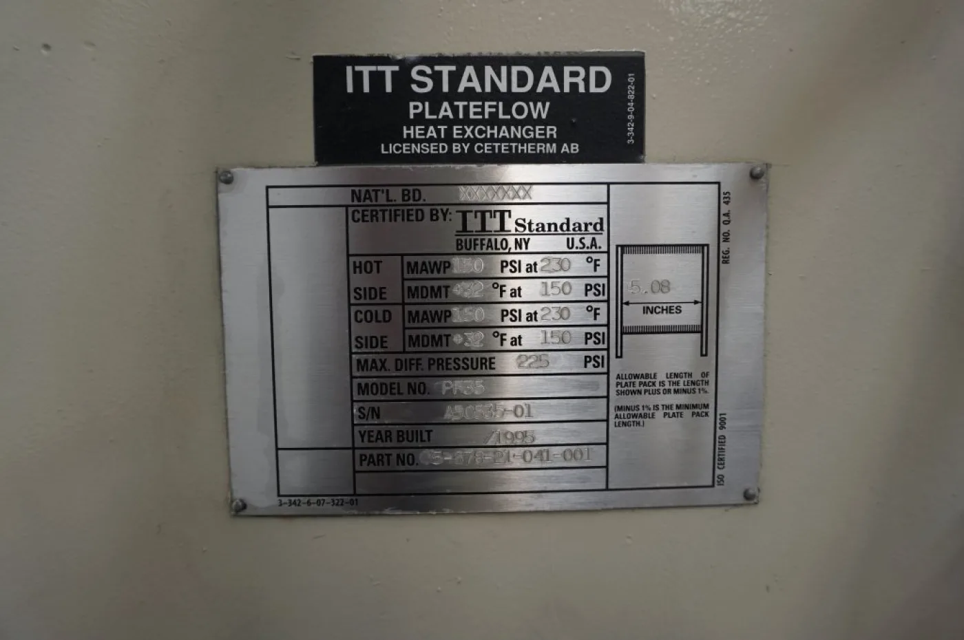 ITT Standard Buffalo PF-35 - Plate heat exchanger - 6