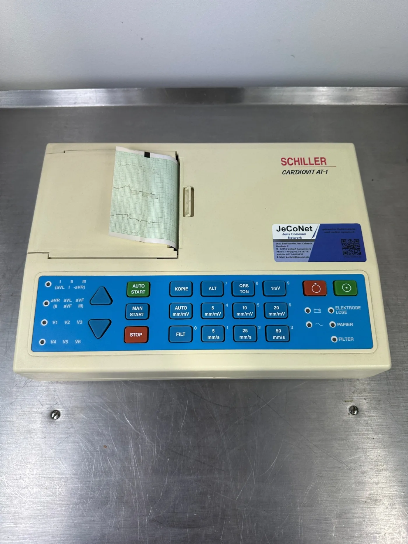 Schiller Cardiovit AT-1 EKG tragbarer Elektrokardiograph mit 10-adrigem EKG Kabel - 2