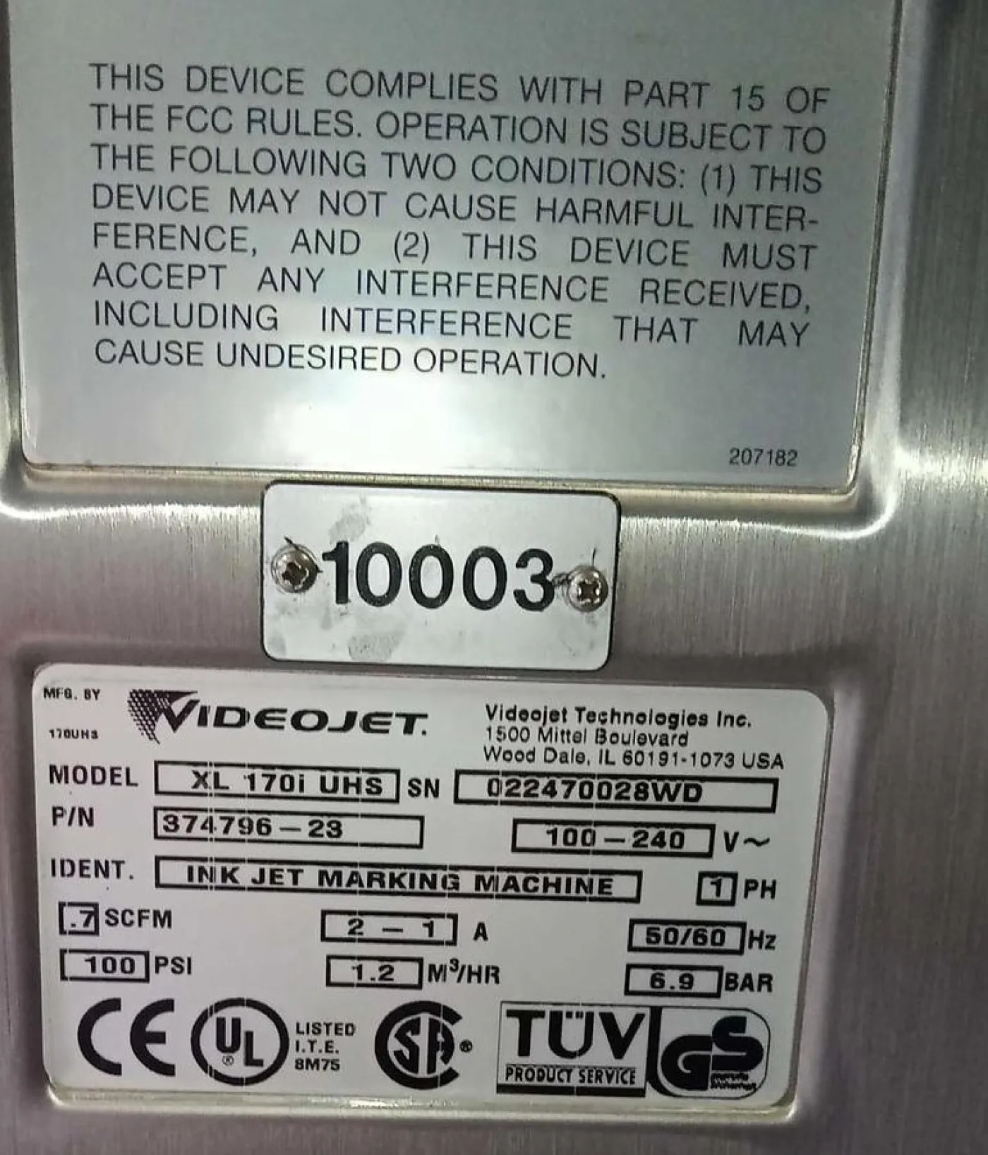 VideoJet Excel Serie 100 Tinten-Jet-Coder-Drucker XL170i UHF - 3