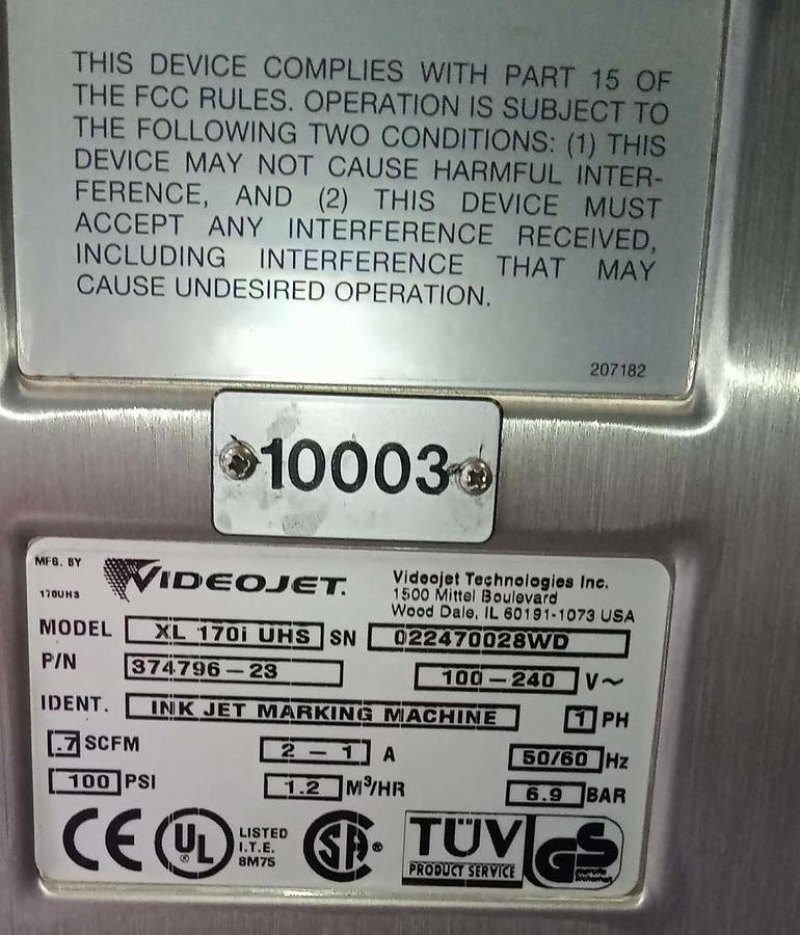 VideoJet Excel Serie 100 Tinten-Jet-Coder-Drucker XL170i UHF