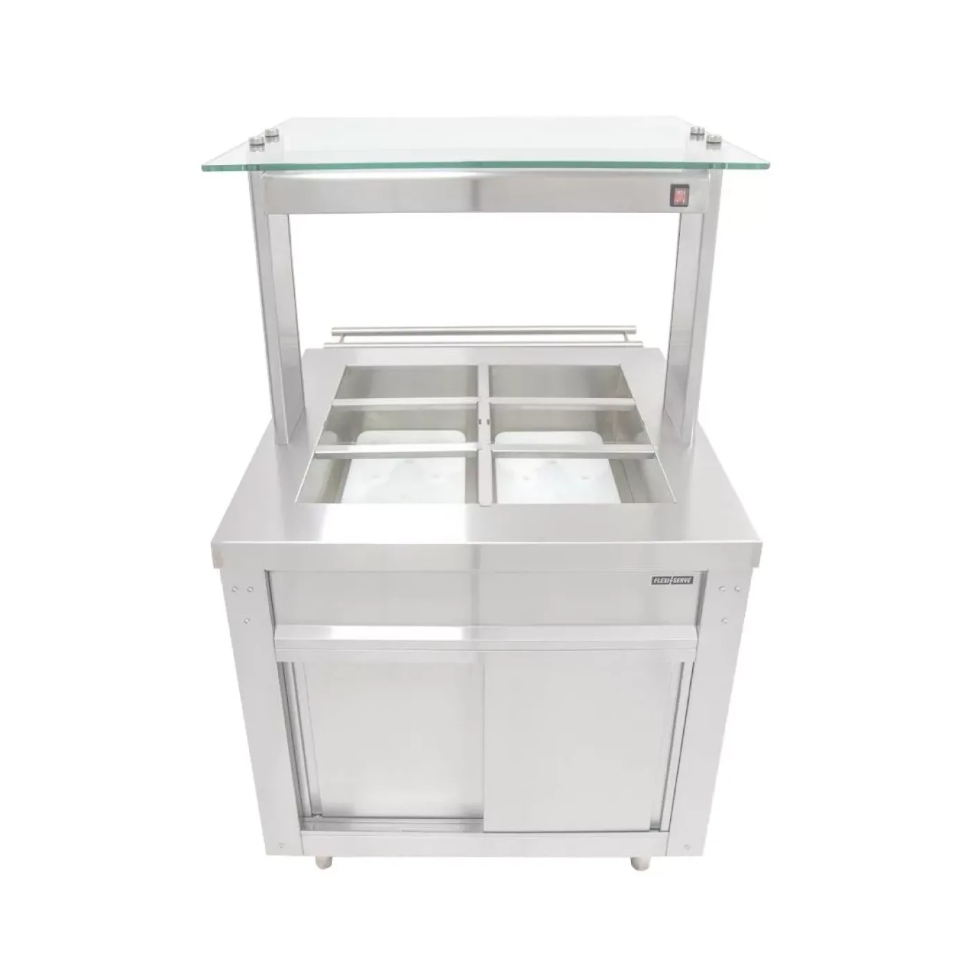 Parry Flexi-Serve Ambient Cupboard with Chilled Well and LED Illuminated Gantry FS-AW2PACK - islandcatering - 4