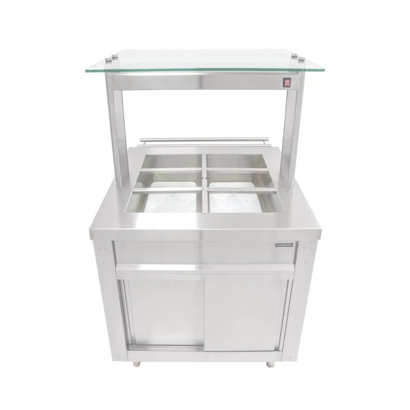 Parry Flexi-Serve Ambient Cupboard with Chilled Well and LED Illuminated Gantry FS-AW2PACK - islandcatering