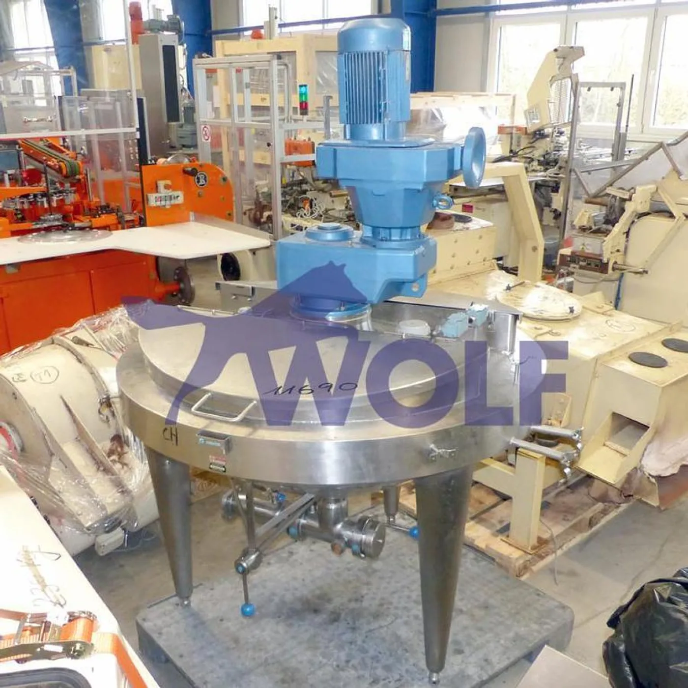 Edelstahl-Rührwerksbehälter CHROMATECH - ca. 300 kg Inhalt, doppelwandig, Baujahr 1998. - 1