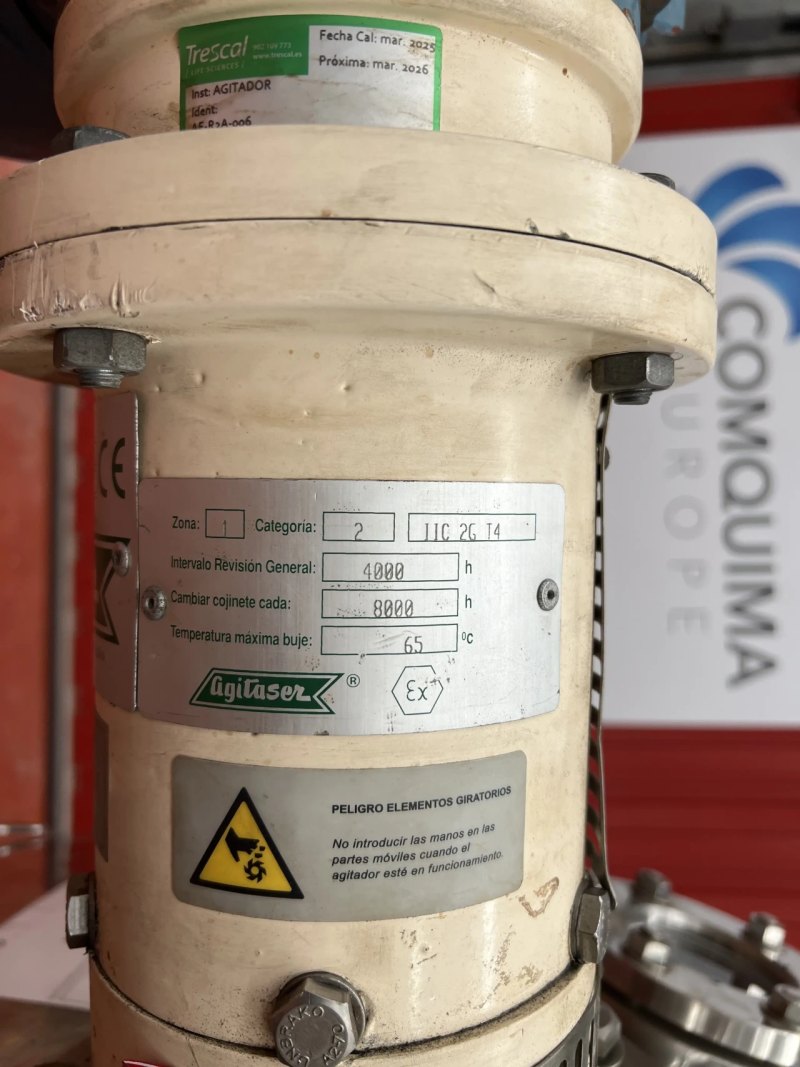 REACTOR TINSMACAL STAINLESS STEEL 1200 LITRES WITH JACKET AND AGITATION