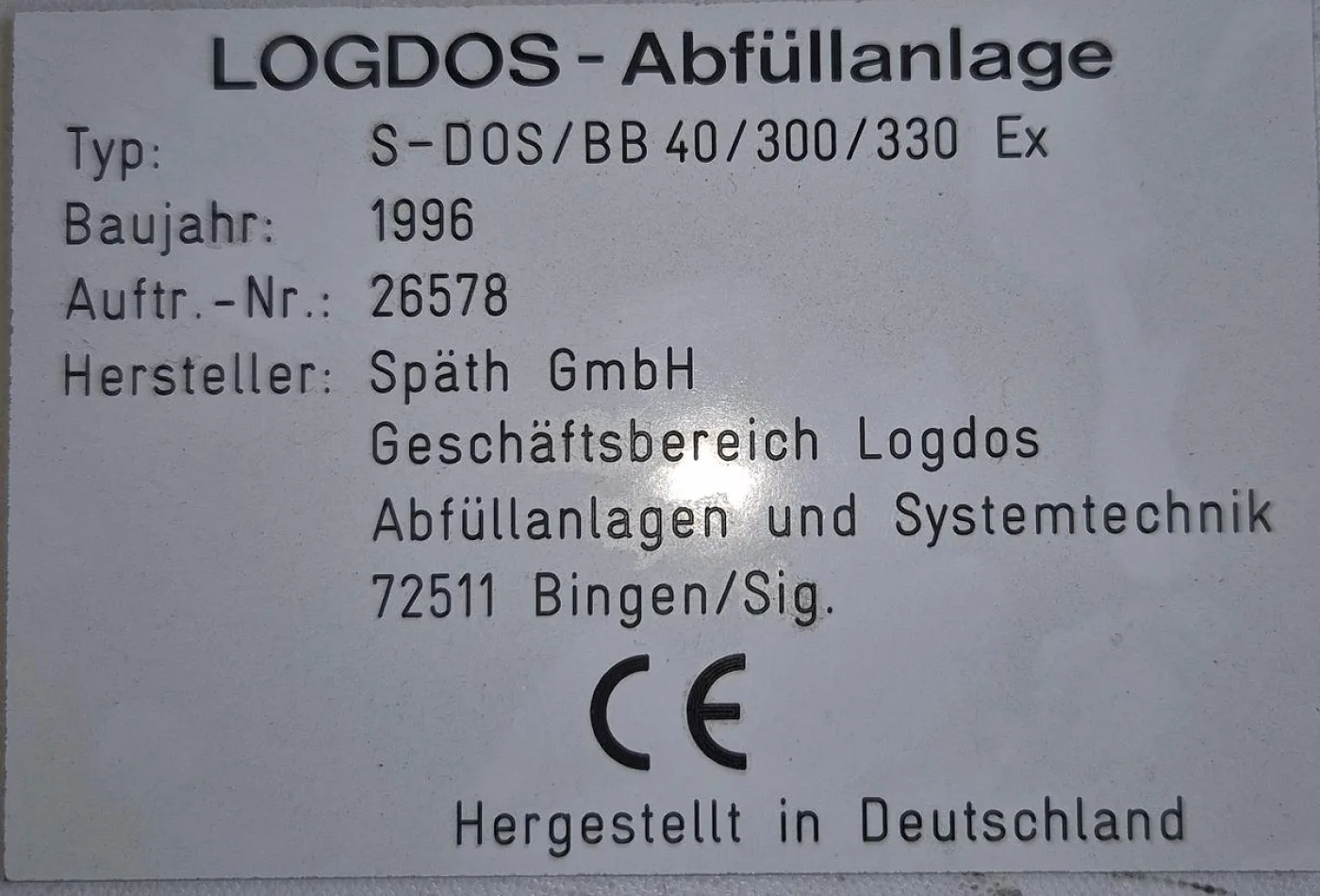 LOGDOS Abfüllanlage vom Typ S-DOS/BB 40/300/330 Ex - 5
