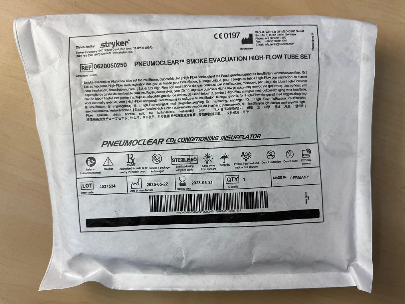 Stryker PneumoClear CO2 Smoke Evacuation High-Flow Tube Set REF: 0620050250 -50 Pieces - 4