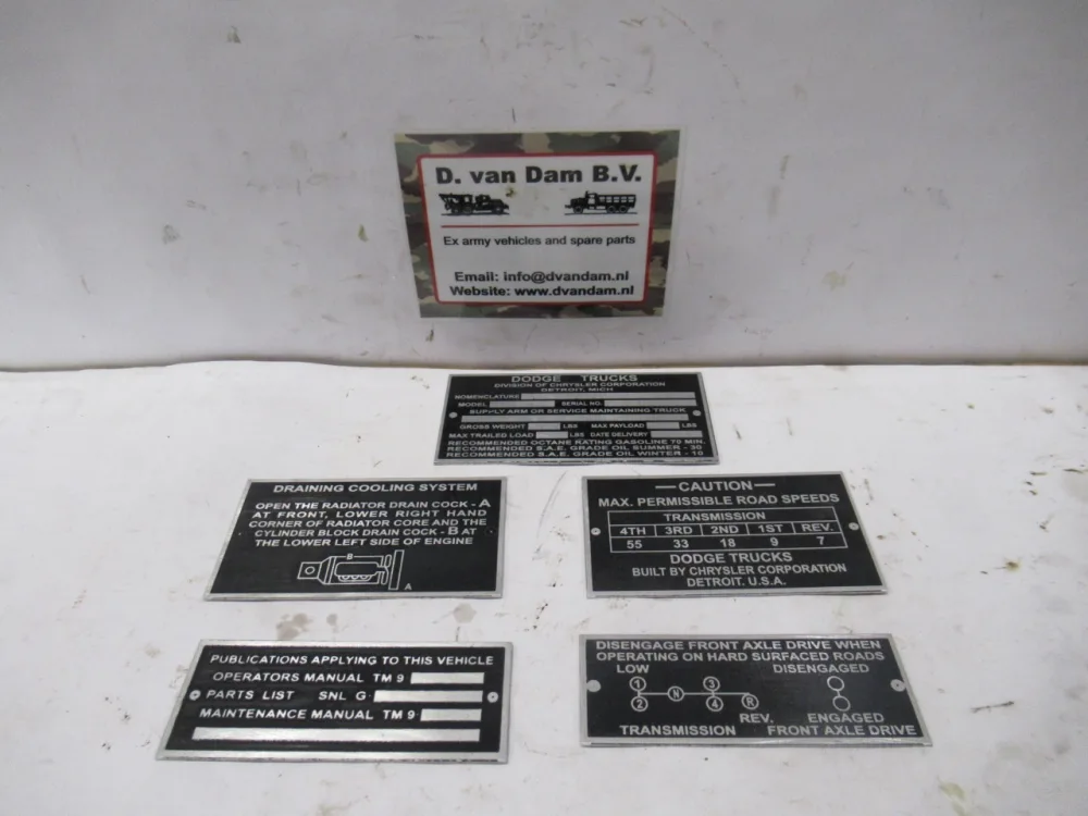 Dataplaat set Dodge WC 51