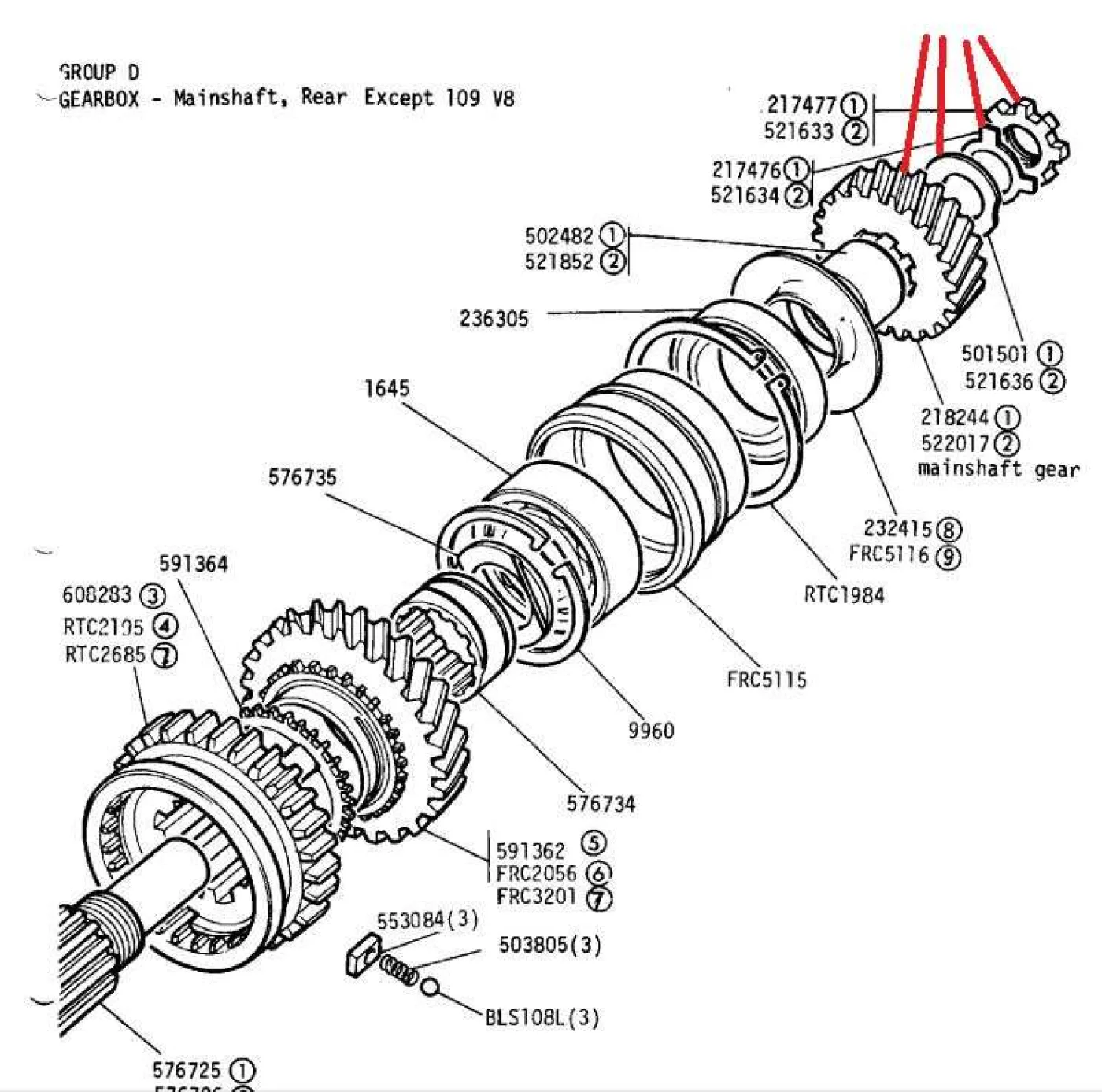 Tandwiel 1e versnelling suffix c - 2