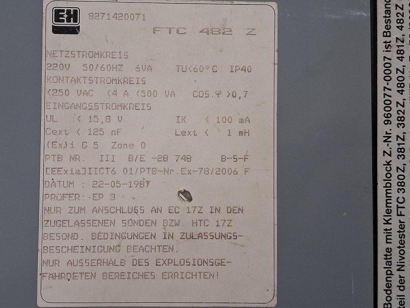Endress+Hauser FTC 482 Z Level Switch Amplifier