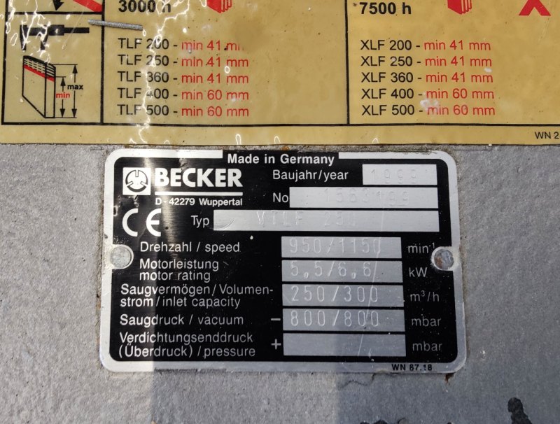Becker Vacuum Pumps VTLF-250 Oilless rotary vane pump - Vacuum pump