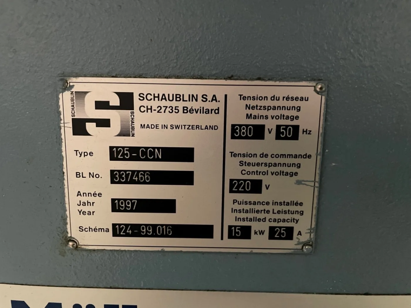TOUR CNC “SCHAUBLIN” TYPE 125-CCN L-T A2-4 - 2