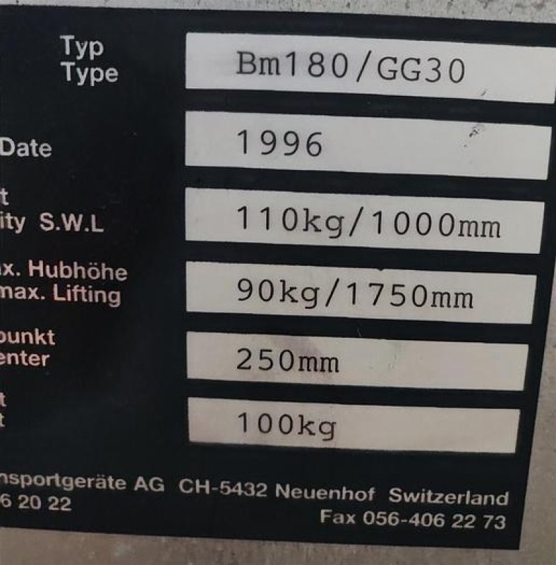 Transportgeräte AG Fassheber bis 110 Kg